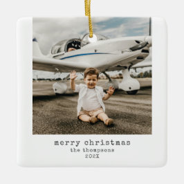 Minimalistiskt God jul fotokeramiskt prydnadsförem Julgransprydnad Keramik