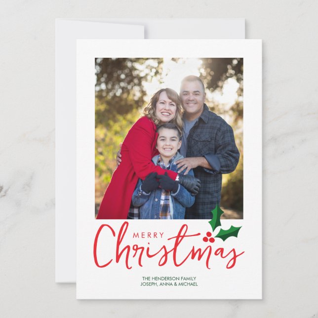 Minimalistiskt God jul-fotokort Julkort (Framsida)