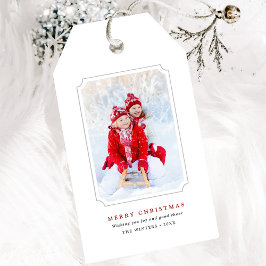 Minimalistiskt God jul Helgdag-foto Presentetikett