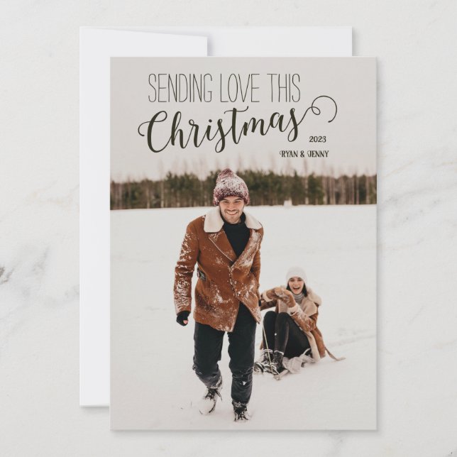 Minimalistiskt God jul-kort för personlig Julkort (Framsida)