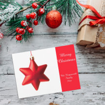 Minimalistiskt God jul-kort med röd stjärna