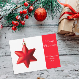 Minimalistiskt God jul-kort med röd stjärna