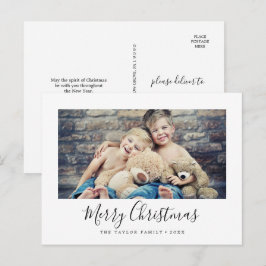 Minimalistiskt God jul landskapsfoto Helg Vykort