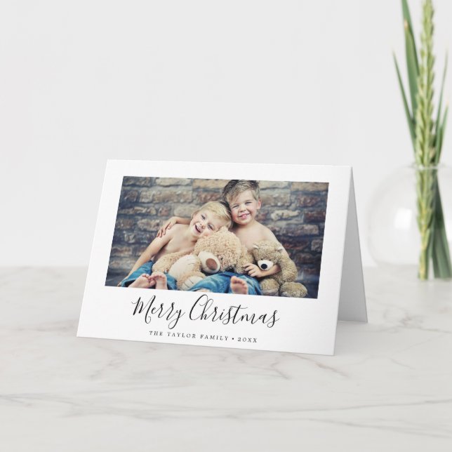 Minimalistiskt God jul landskapsfoto Helgkort (Framsida)
