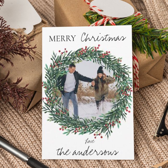 Minimalistiskt God jul Löv andedräkt i Julkort (Skapare uppladdad)