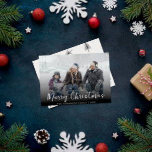 Minimalistiskt God jul Modern Family Photo Julkort