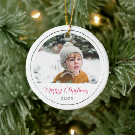 Minimalistiskt God jul-skriptfoto Julgransprydnad Keramik