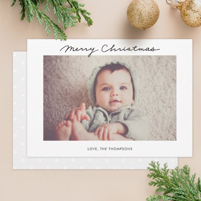 Minimalistiskt God jul-skriptfotokort Julkort (Skapare uppladdad)