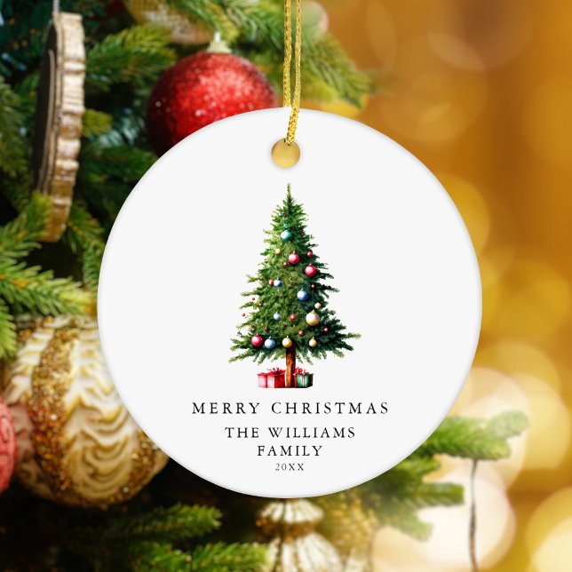 Minimalistiskt God jul Träd Julgransprydnad Keramik (Skapare uppladdad)