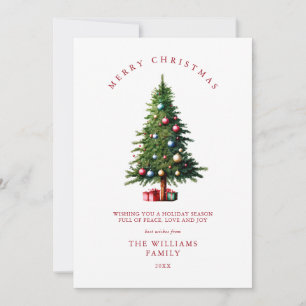 Minimalistiskt God jul Träd Julkort
