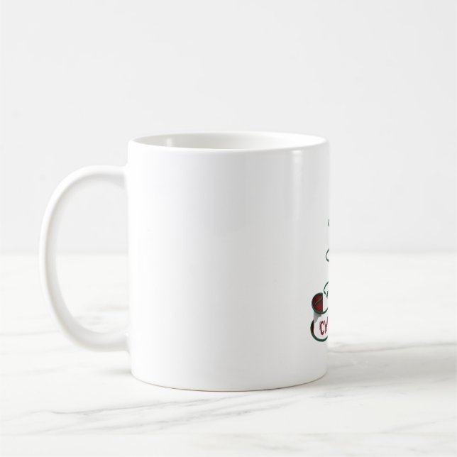 Minimalistiskt God jul Träd med stjärndesign Kaffemugg (Vänster)