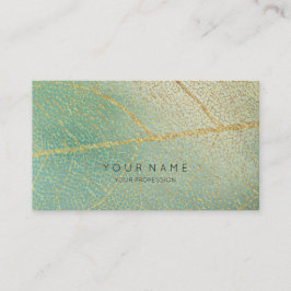 Minimalistiskt Golden Löv Mint Vip Beauty Makup Visitkort