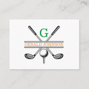 Minimalistiskt Golf Monogram Design-Affärskort Visitkort