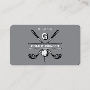 Minimalistiskt Golf Monogram Design-Affärskort Visitkort
