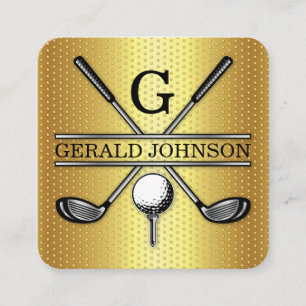 Minimalistiskt Golf Monogram Square-Affärskort Fyrkantigt Visitkort