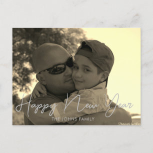 Minimalistiskt Gott nytt år 2023 Sepia-vykort Vykort