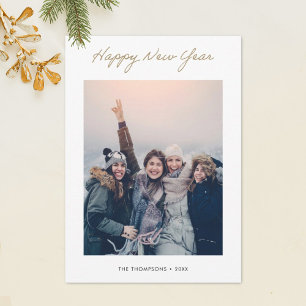 Minimalistiskt Gott nytt år-fotokort Julkort