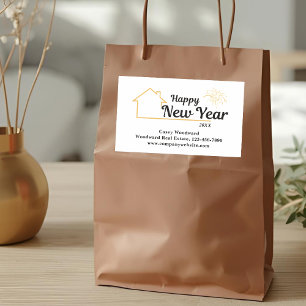 Minimalistiskt Gott nytt år   Real Gods Branding Rektangulärt Klistermärke