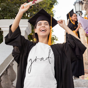 Minimalistiskt Grad Black Script Studenten T Shirt