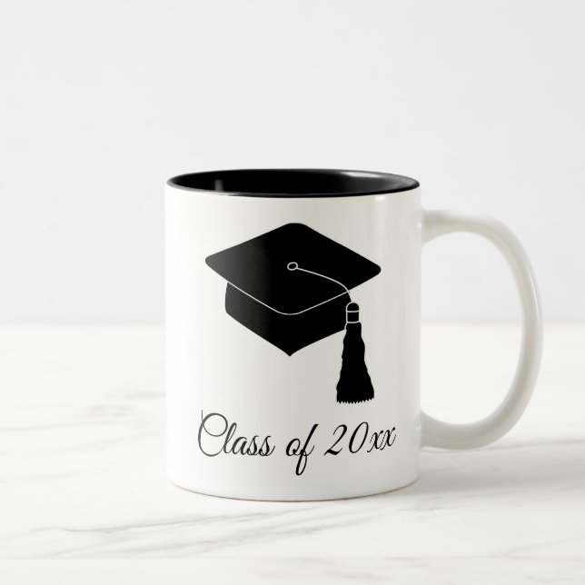 Minimalistiskt Grad Cap-klassår Två-Tonad Mugg (Höger)