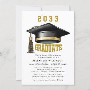 Minimalistiskt GRAD Cap Studenten med det moderna Meddelande