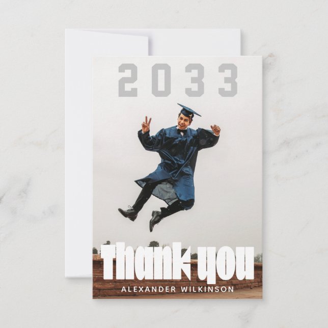 Minimalistiskt GRAD-tackkort för det moderna fetst Inbjudningar (Framsida)