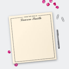 Minimalistiskt grädde från Elegantens skrivbord Anteckningsblock