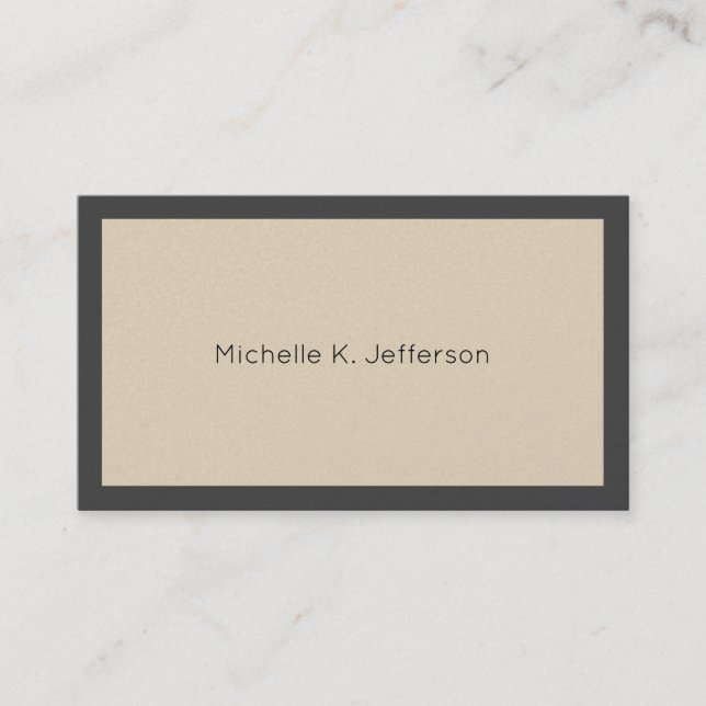 Minimalistiskt Gräns och Beige Visitkort (Framsida)