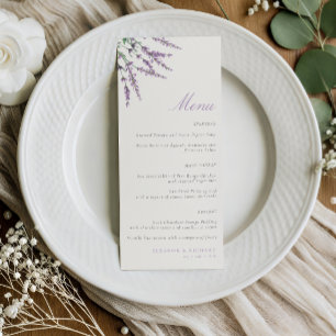 Minimalistiskt Gräs Löv & Gräs Cones Winter Weddin Meny