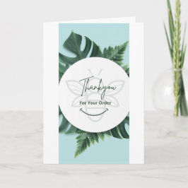Minimalistiskt grått blommigt tackkort – Elegant W