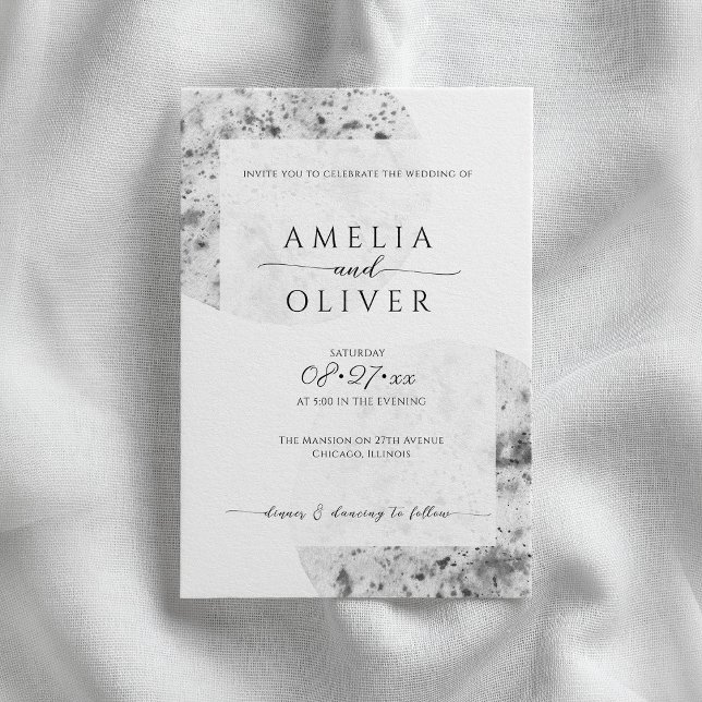 Minimalistiskt grått | BRÖLLOP Inbjudningar (Skapare uppladdad)