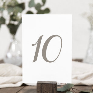Minimalistiskt Grått Färg-Bordsnummer 10 Bordsnummer