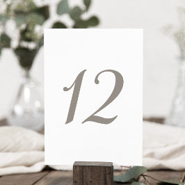 Minimalistiskt Grått Färg-Bordsnummer 12 Bordsnummer