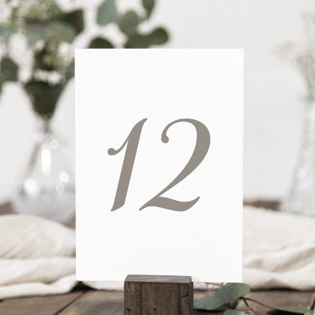 Minimalistiskt Grått Färg-Bordsnummer 12 Bordsnummer (Skapare uppladdad)