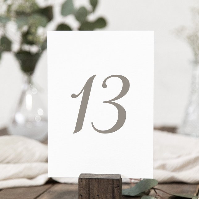 Minimalistiskt Grått Färg-Bordsnummer 13 Bordsnummer (Skapare uppladdad)