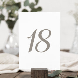Minimalistiskt Grått Färg Bordsnummer 18