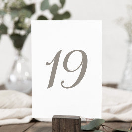Minimalistiskt Grått Färg-Bordsnummer 19 Bordsnummer