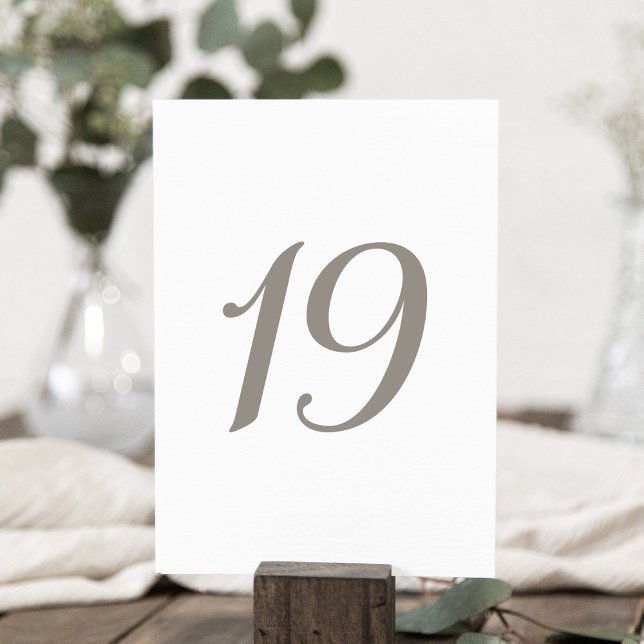 Minimalistiskt Grått Färg-Bordsnummer 19 Bordsnummer (Skapare uppladdad)