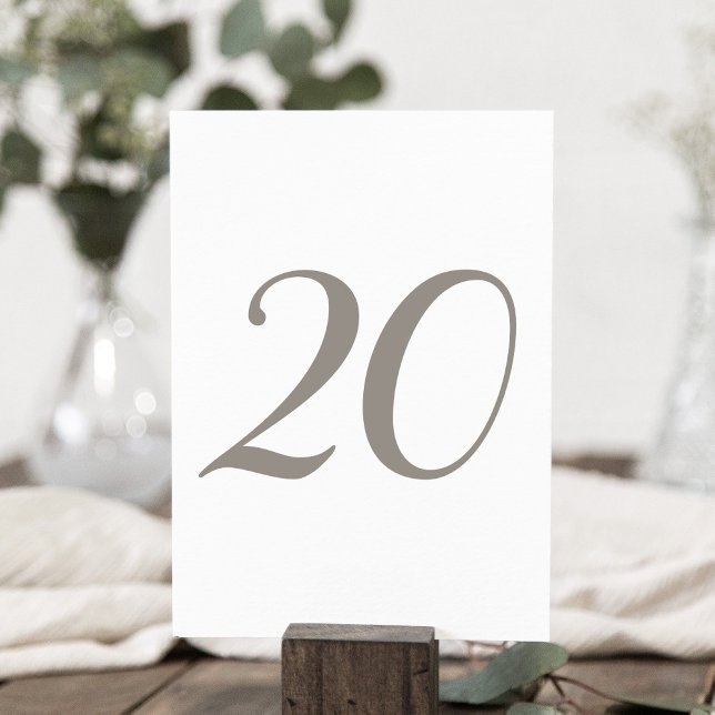 Minimalistiskt Grått Färg-Bordsnummer 20 Bordsnummer (Skapare uppladdad)
