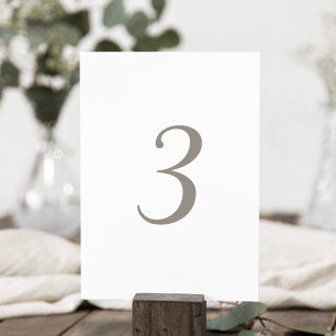 Minimalistiskt Grått Färg Bordsnummer 3