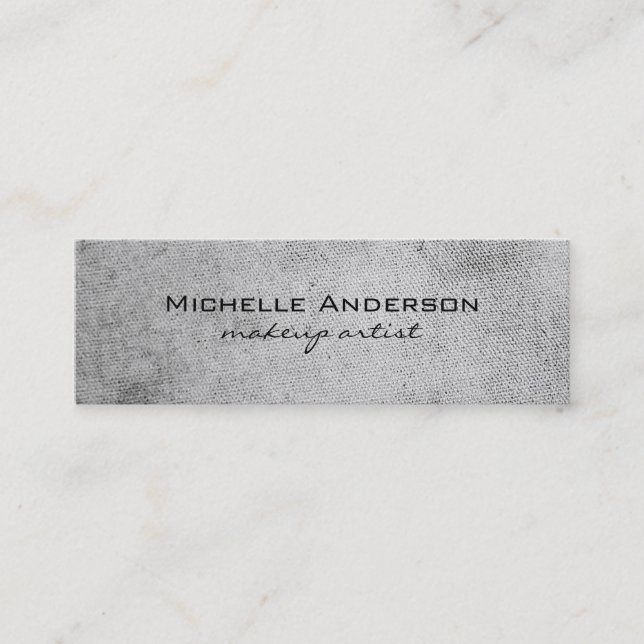 Minimalistiskt Grått Faux Struktur Canvas Mini Visitkort (Framsida)