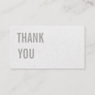 Minimalistiskt Grått Kraft Papper Tack och rabatt Visitkort