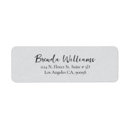 Minimalistiskt Grått Linen Struktur White-skript Returadress Etikett