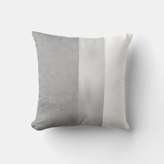 Minimalistiskt grått och vit design dekorativ kudd kudde (Framsida)