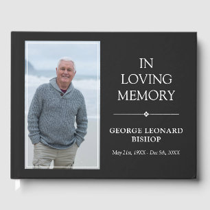 Minimalistiskt Grått och vit i Loving Memory Photo Gästböcker
