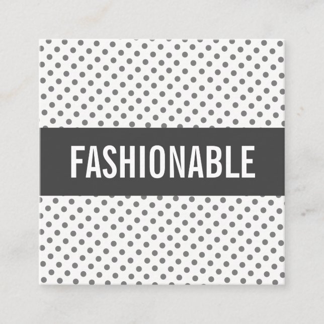 Minimalistiskt/Grått Pub/Dot Mönster Fyrkantigt Visitkort (Framsida)