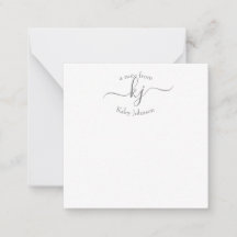 Minimalistiskt Grått White 2 Monogram Namn-anteckn