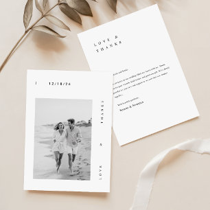 Minimalistiskt gratulationskort för Photo Bröllop Tack Kort