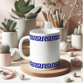Minimalistiskt grekiskt Mönster-Anpassade II Kaffemugg