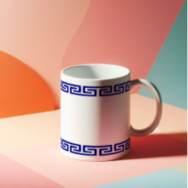 Minimalistiskt grekiskt Mönster-Anpassade III Kaffemugg